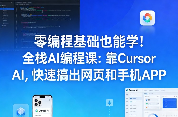 零编程基础也能学！全栈AI编程课：靠Cursor AI，快速搞出网页和手机APP-搞薯条网