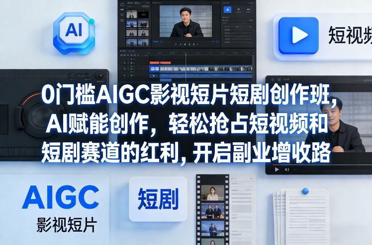 0门槛AIGC影视短片短剧创作班，AI赋能创作，轻松抢占短视频和短剧赛道的红利，开启副业增收路-搞薯条网