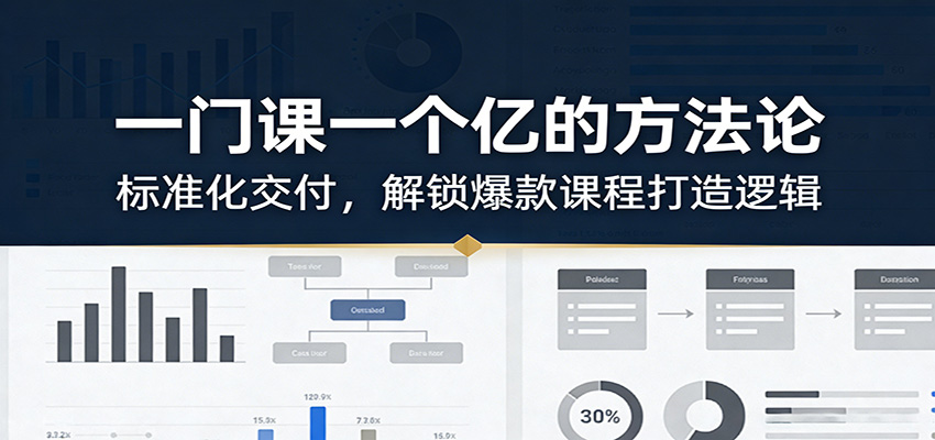 一门课一个亿的方法论：标准化交付，解锁爆款课程打造逻辑-搞薯条网