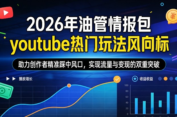 2026年油管情报包，youtube热门玩法风向标，助力创作者精准踩中风口，实现流量与变现的双重突破(更新)-搞薯条网