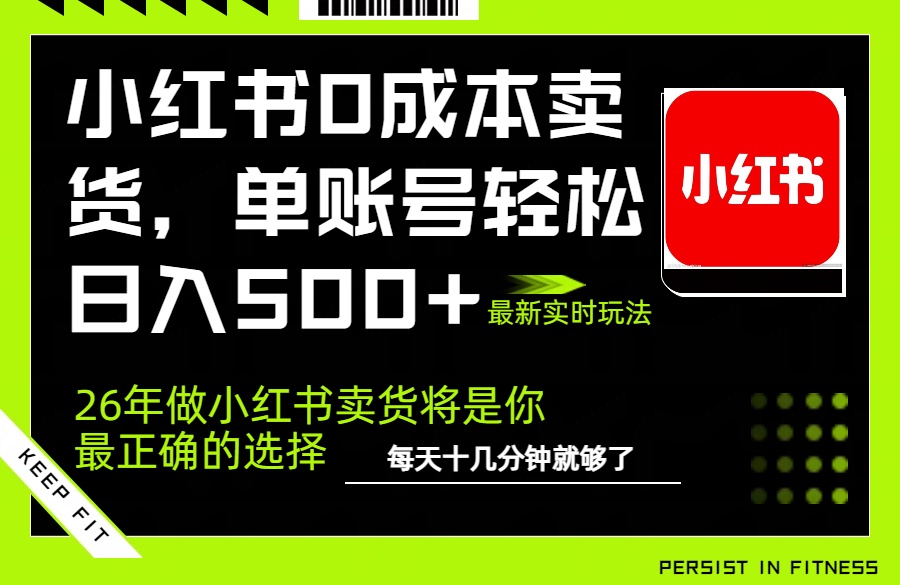 小红书0成本AI卖货，单账号轻松日入500+，完全托管AI，可矩阵放大-搞薯条网