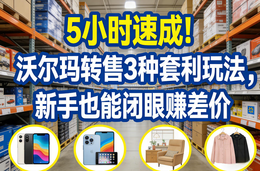 5小时速成！沃尔玛转售3种套利玩法，新手也能闭眼賺差价-搞薯条网