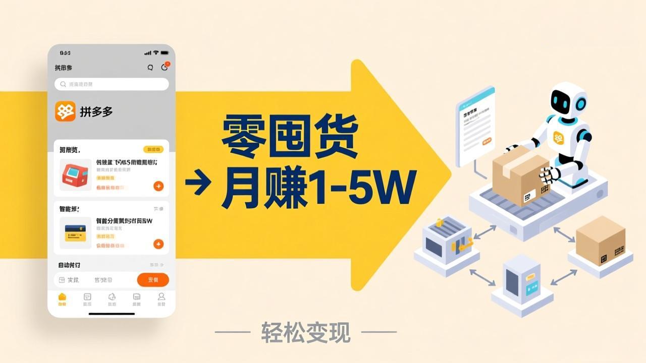 不用囤货不用跑单！拼多多虚拟玩法，机器人管理发货和客服，帮你月赚 1-5W-搞薯条网