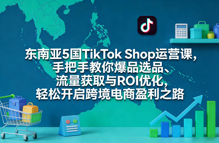东南亚5国TikTok Shop运营课，手把手教你爆品选品、流量获取与ROI优化，轻松开启跨境电商盈利之路-搞薯条网