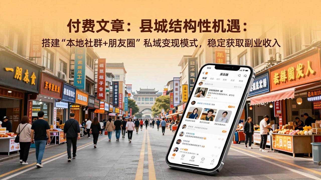 付费文章：县城结构性机遇：搭建“本地社群+朋友圈”私域变现模式，稳定获取副业收入-搞薯条网