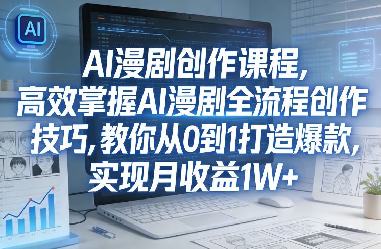 某社群AI漫剧创作课程，高效掌握AI漫剧全流程创作技巧，教你从0到1打造爆款，实现月收益1W+-搞薯条网