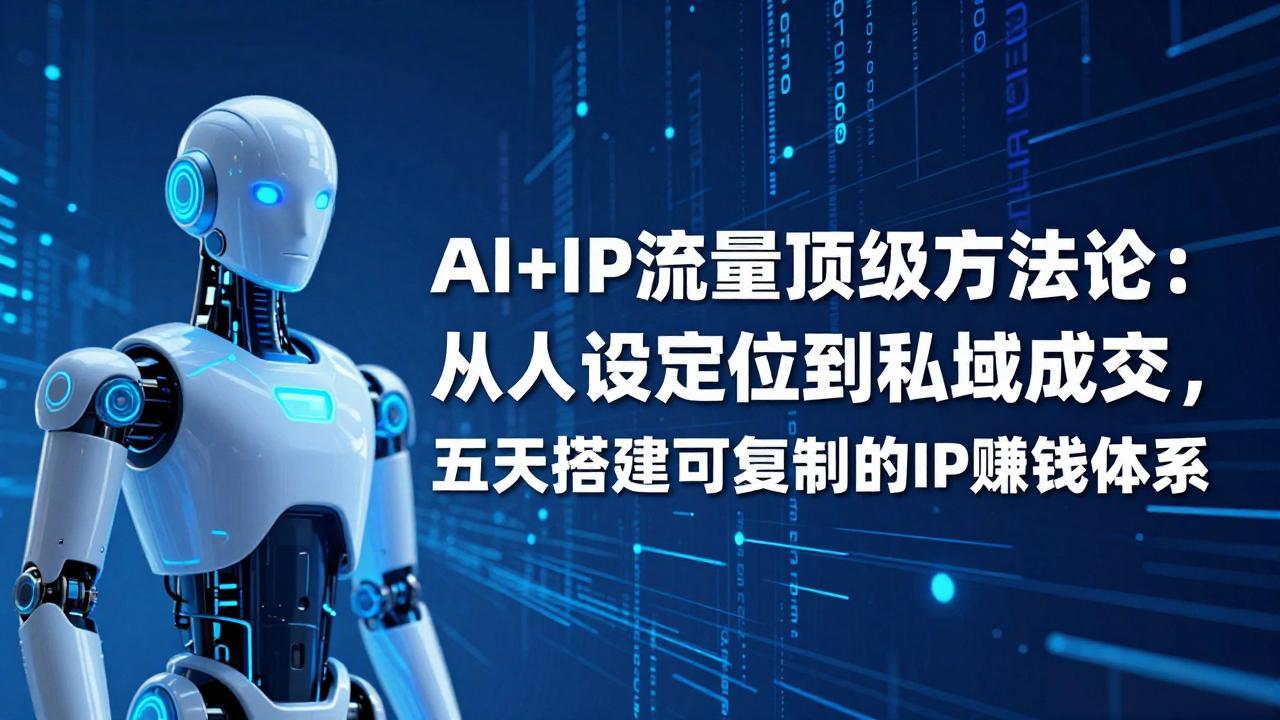 AI+IP顶级方法论：从人设定位到私域成交，五天搭建可复制的IP赚钱体系-搞薯条网