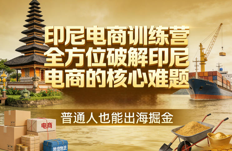 印尼电商训练营，全方位破解印尼电商的核心难题，普通人也能出海掘金-搞薯条网