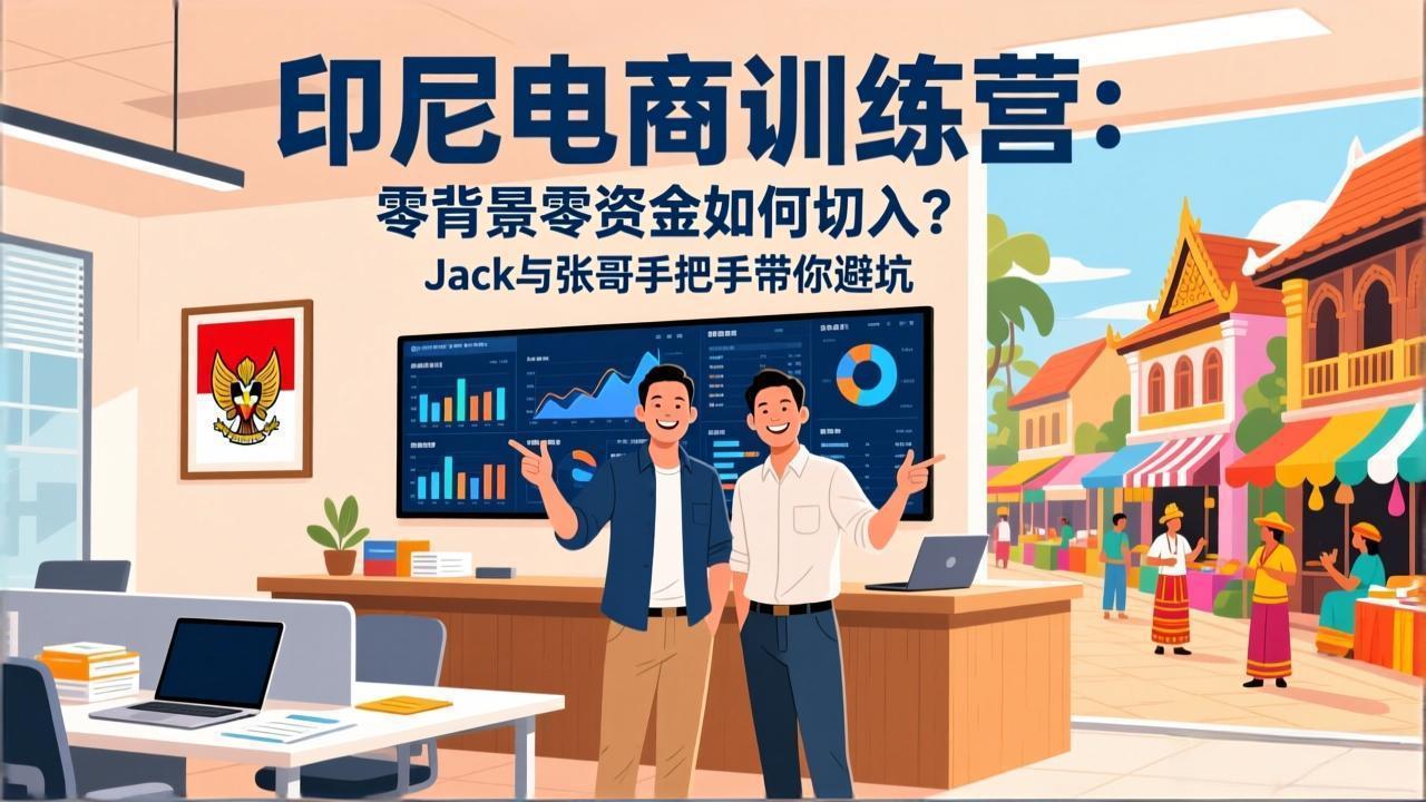 印尼电商训练营：零背景零资金如何切入？Jack与张哥手把手带你避坑-搞薯条网