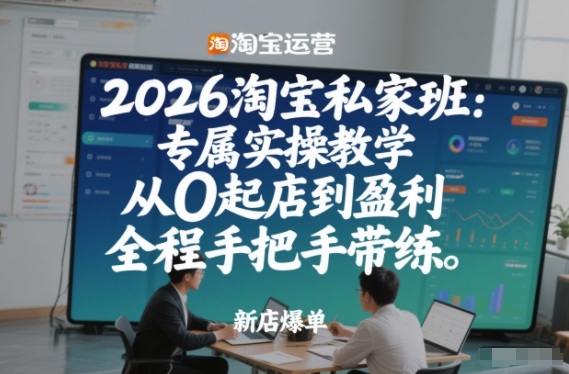 2026淘宝私家班：专属实操教学，从0起店到盈利，全程手把手带练(更新26年3月)-搞薯条网