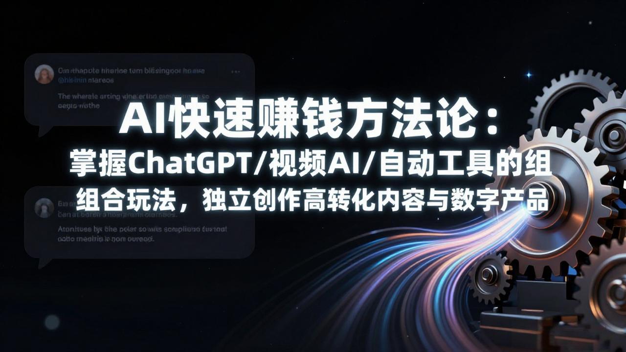 AI快速赚钱方法论：掌握ChatGPT/视频AI/自动化工具的组合玩法，独立创作高转化内容与数字产品-搞薯条网