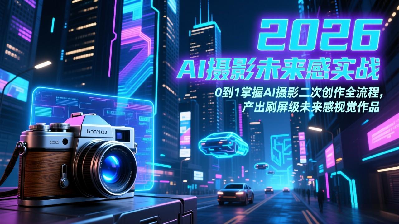 2026 AI摄影未来感实战：0到1掌握AI摄影二次创作全流程，产出刷屏级未来感视觉作品-搞薯条网