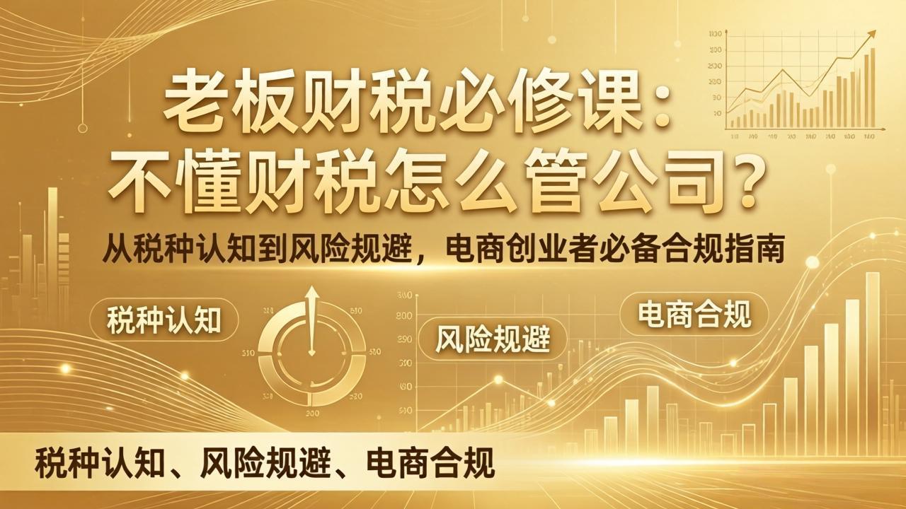 老板财税必修课：不懂财税怎么管公司？从税种认知到风险规避，电商创业者必备合规指南-搞薯条网