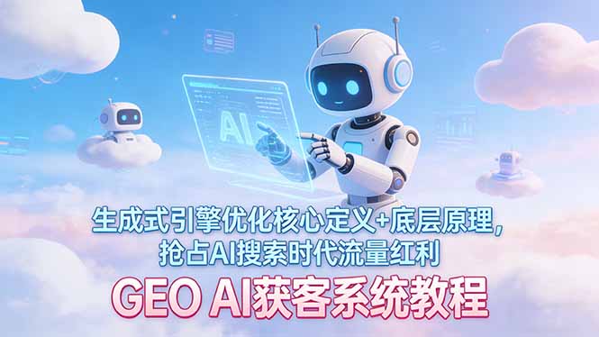 GEO AI获客系统教程：生成式引擎优化核心定义+底层原理，抢占AI搜索时代流量红利-搞薯条网