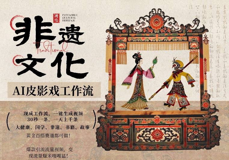 AI一键生成民俗文化非遗皮影戏视频，一刀不剪无需剪辑，30S一条，一天上百条，流量财富嘎嘎猛-搞薯条网