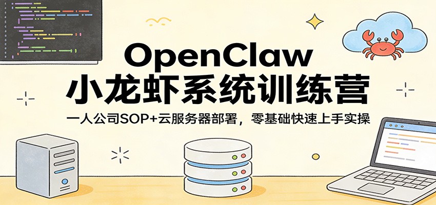 OpenClaw小龙虾系统训练营：一人公司SOP，云服务器部署，零基础快速上手实操-搞薯条网