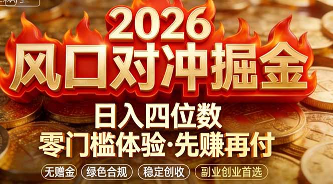 2026美金对冲套利，无赠金对冲策略保驾护航，低门槛易上手实操。单人单日收益2000+-搞薯条网