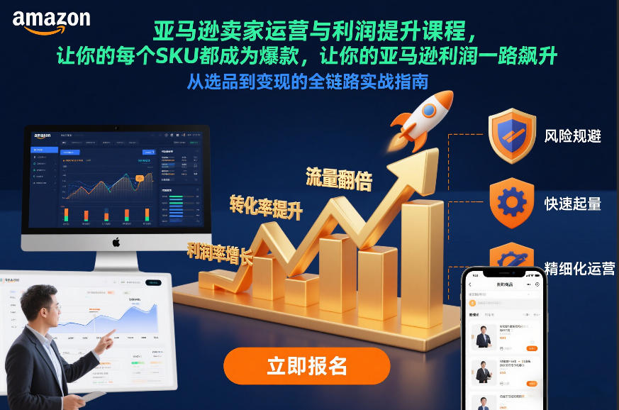 亚马逊卖家运营与利润提升课程，让你的每个SKU都成为爆款，让你的亚马逊利润一路飙升(更新26年3月)-搞薯条网