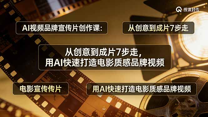 AI视频品牌宣传片创作课：从创意到成片7步走，用AI快速打造电影质感品牌视频-搞薯条网