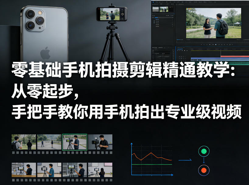 零基础手机拍摄剪辑精通教学：从零起步，手把手教你用手机拍出专业级视频-搞薯条网