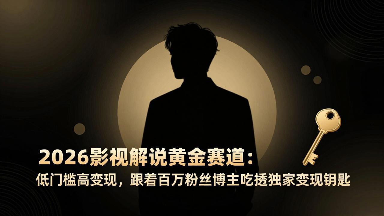2026影视解说黄金赛道:低门槛高变现,跟着百万粉丝博主吃透独家变现钥匙-搞薯条网