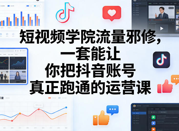 短视频学院流量邪修,一套能让你把抖音账号真正跑通的运营课-搞薯条网