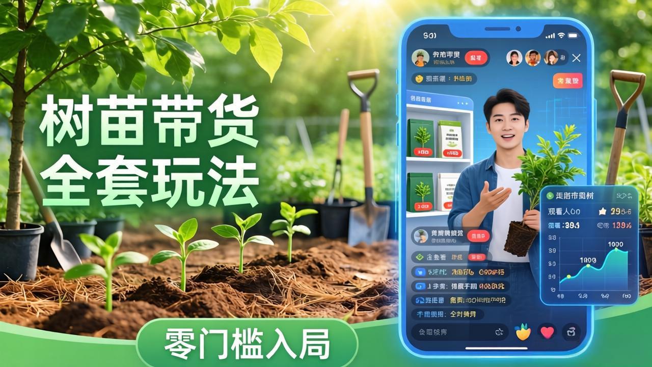 视频号AI树苗带货全套玩法：零门槛入局，掌握豆包、千问等AI工具制作树苗视频的全套流程-搞薯条网