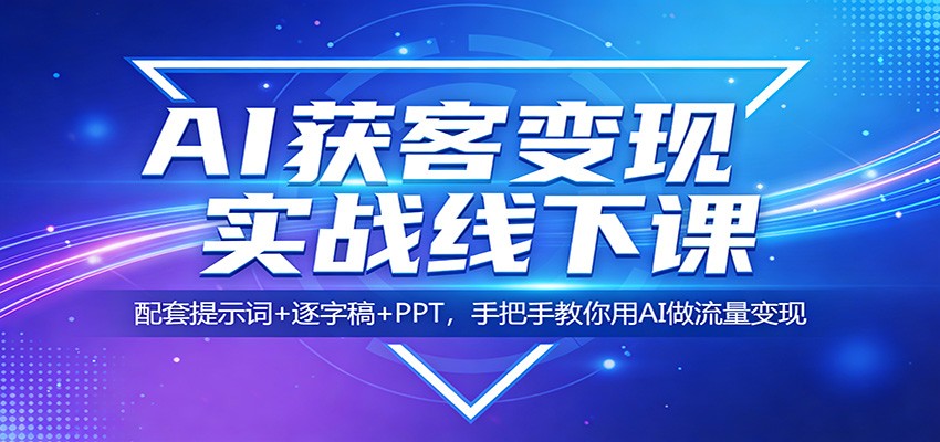 AI获客变现实战线下课：配套提示词+逐字稿+PPT，手把手教你用AI做流量变现-搞薯条网