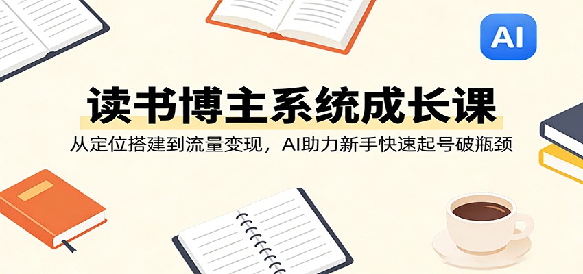 读书博主系统成长课：从定位搭建到流量变现，AI助力新手快速起号破瓶颈-搞薯条网