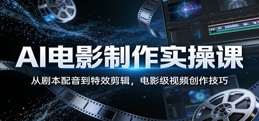 AI电影制作实操课：从剧本配音到特效剪辑，电影级视频创作技巧-搞薯条网