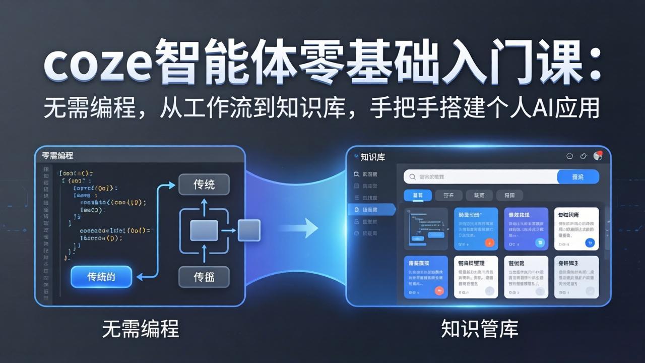 coze智能体零基础入门课：无需编程，从工作流到知识库，手把手搭建个人AI应用-搞薯条网