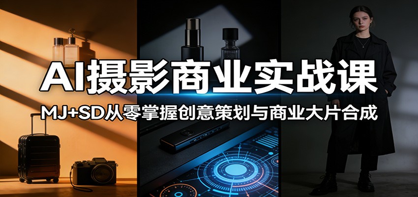 AI摄影商业实战课：MJ+SD从零掌握创意策划与商业大片合成-搞薯条网