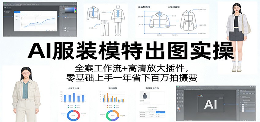 AI服装模特出图实操：全案工作流+ 高清放大插件，零基础上手一年省下百万拍摄费-搞薯条网