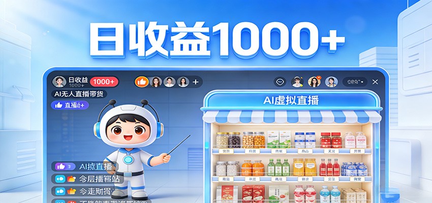 不用露脸不用说话,24小时自动卖货赚钱,全天自动直播,收益看得见-搞薯条网
