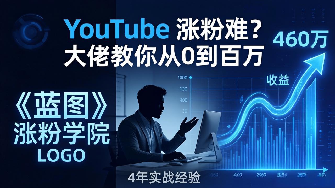 YouTube 涨粉难?《蓝图涨粉学院》:4 年赚 460 万的大佬教策略,从0到百万有路径!-搞薯条网
