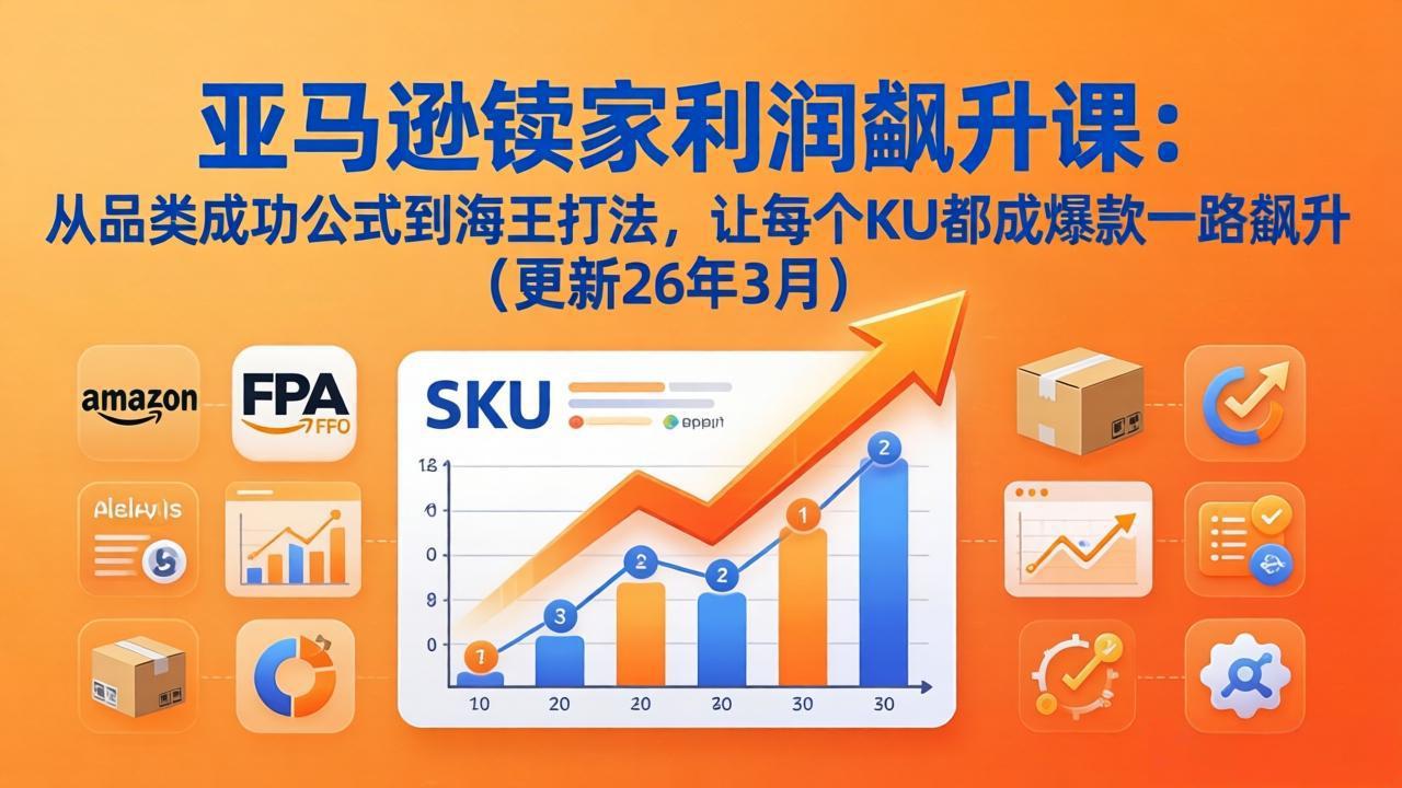 亚马逊卖家利润飙升课:从品类成功公式到海王打法,让每个SKU都成爆款一路飙升(更新26年3月-搞薯条网