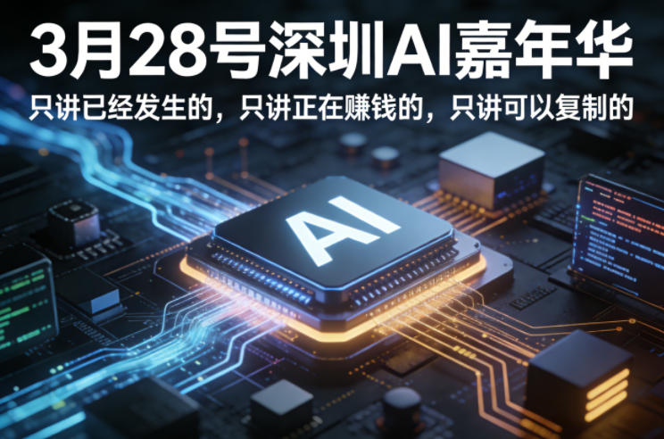 3月28号深圳AI嘉年华，只讲已经发生的，只讲正在賺钱的，只讲可以复制的-搞薯条网