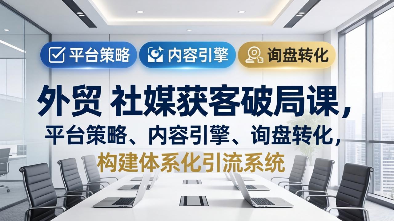 外贸 社媒获客破局课,平台策略、内容引擎、询盘转化,构建体系化引流系统(更新26年3月-搞薯条网