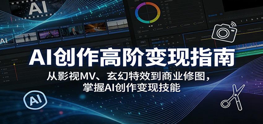 AI创作高阶变现指南：从影视MV、玄幻特效到商业修图，掌握AI创作变现技能-搞薯条网