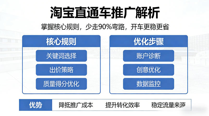 淘宝直通车推广解析，掌握核心规则，少走90%弯路，开车更稳更省-搞薯条网