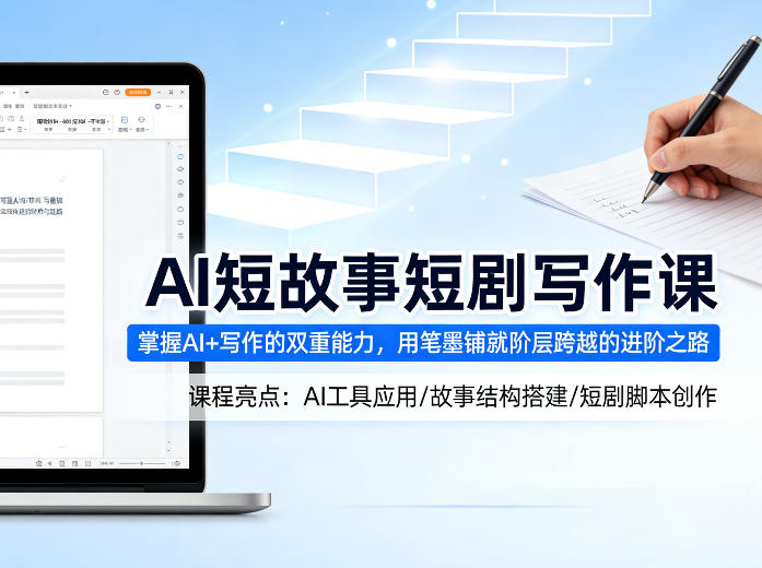 AI短故事短剧写作课,掌握AI+写作的双重能力,用笔墨铺就阶层跨越的进阶之路-搞薯条网