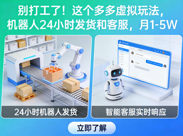 别打工了！这个多多虚拟玩法，机器人24小时发货和客服，月1-5W【揭秘】-搞薯条网