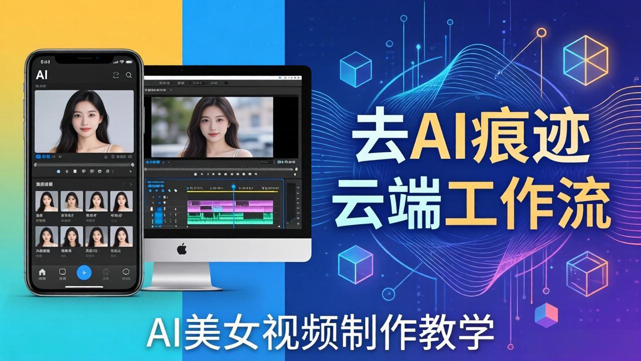 AI美女视频制作教学：去AI痕迹，云端工作流出图，手机电脑均可，不需要配置-搞薯条网