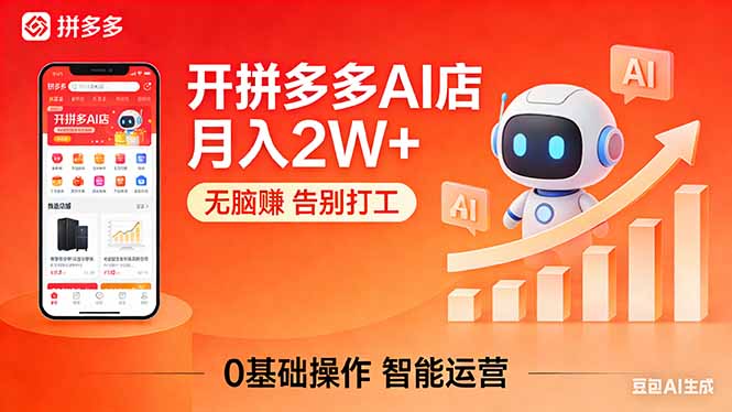 开一家拼多多AI店,月入2W+,无脑赚,告别打工,附SOP手册-搞薯条网