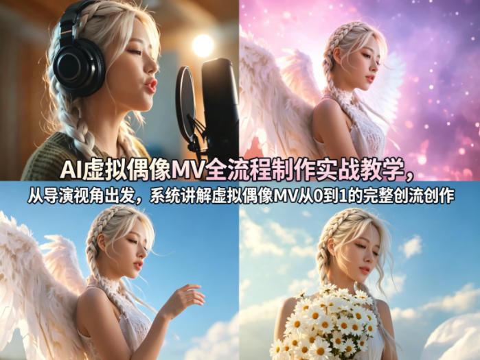 AI虚拟偶像MV全流程制作实战教学，从导演视角出发，系统讲解虚拟偶像MV从0到1的完整创作流程-搞薯条网