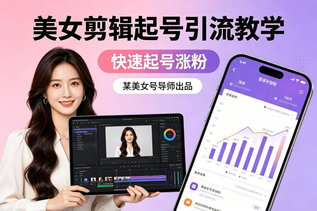 某美女号导师出品：美女剪辑起号引流教学，快速起号涨粉-搞薯条网