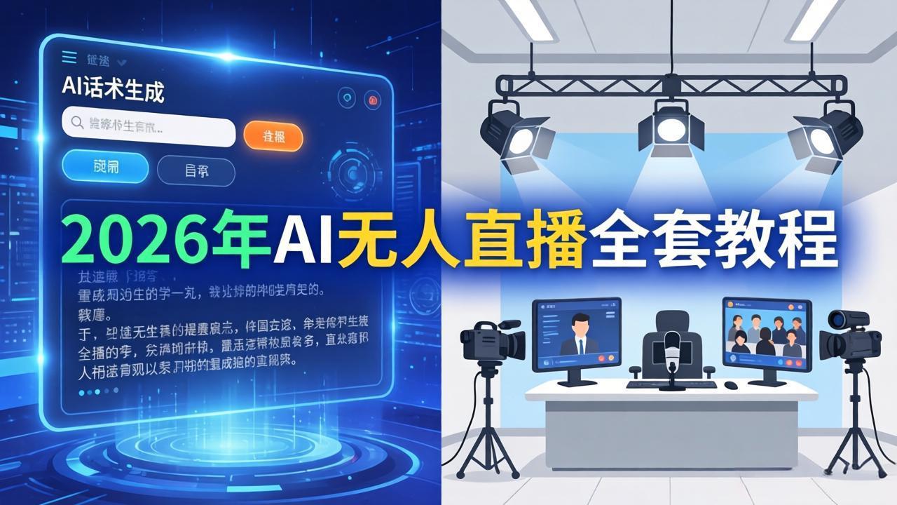 2026年AI无人直播全套教程：OBS安装+软件配置+直播间搭建+话术生成+一键开播实操-搞薯条网