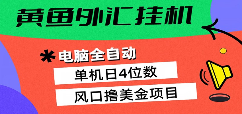 黄鱼外汇挂机：全自动赚美金、自动交易、风口项目-搞薯条网