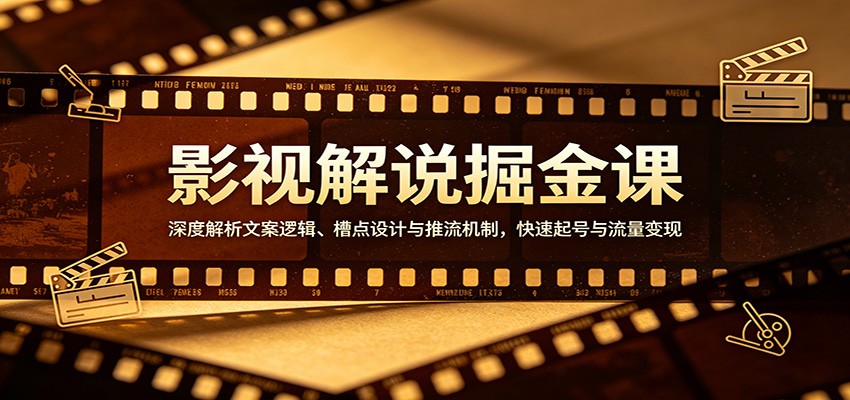 影视解说掘金课：深度解析文案逻辑、槽点设计与推流机制，快速起号与流量变现-搞薯条网