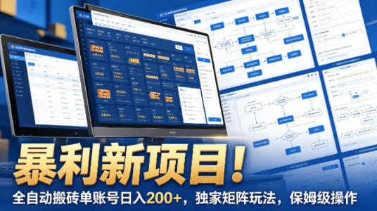 暴利新项目!全自动搬砖单账号日入200+,独家矩阵玩法,保姆级操作【揭秘】-搞薯条网